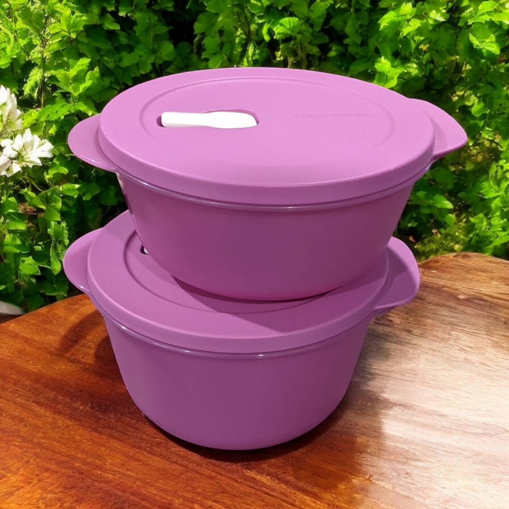Tupperware Crystalwave Microwave Container set 6,8 Cup New